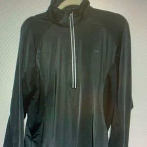 Men's Black Quarter-Zip Long Sleeve Shirt